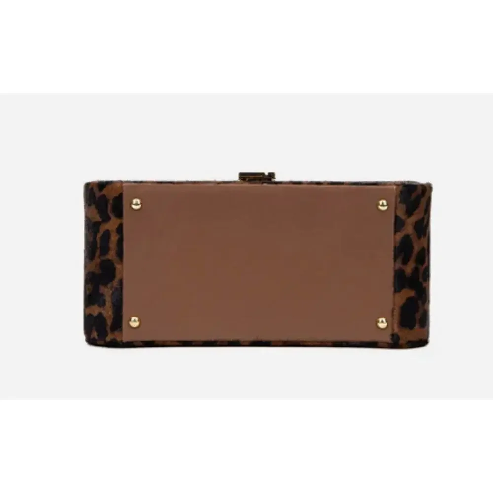Brandon Blackwood Vanity Purse in Leopard Ponyhair with Mirror - Picture 4 of 12
